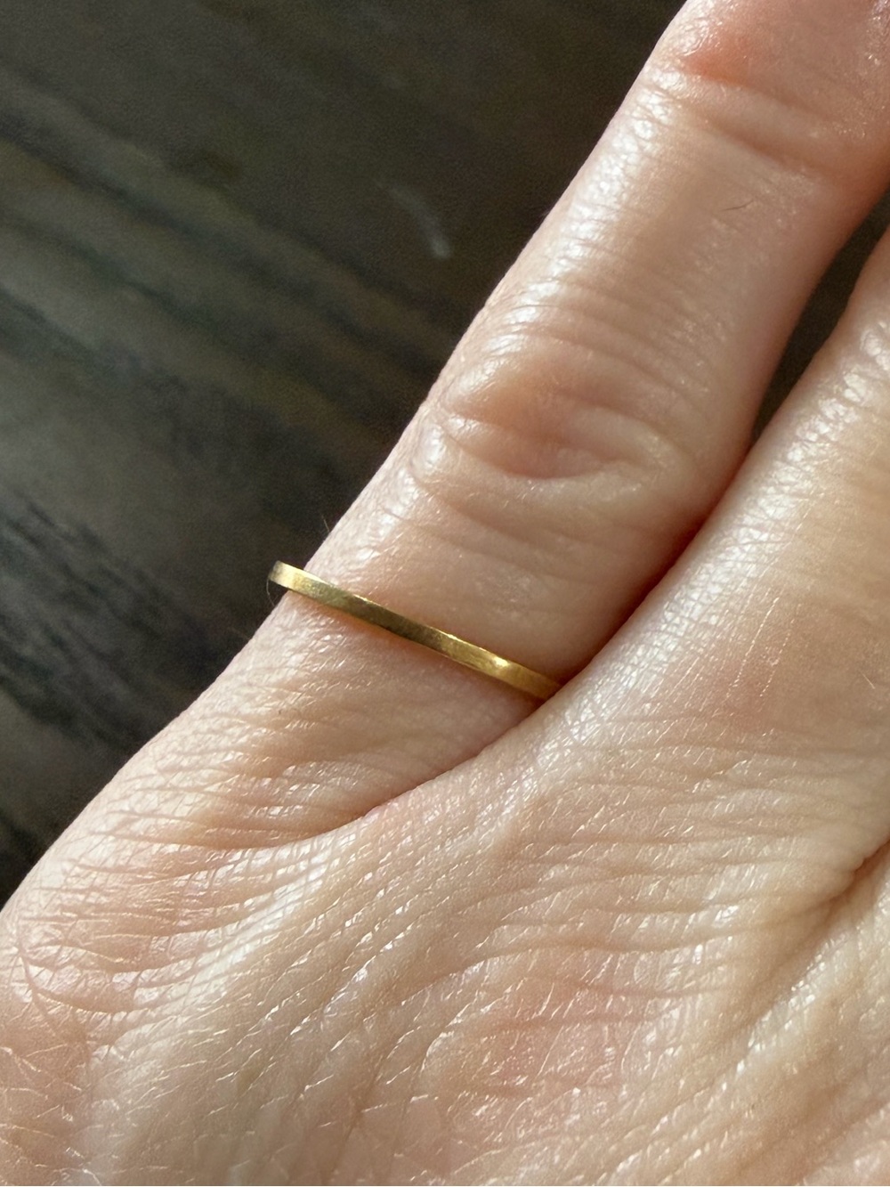 Solid 14k Thin Gold Minimalist Ring - Elegant Women's Jewelry (Sz 4.5)